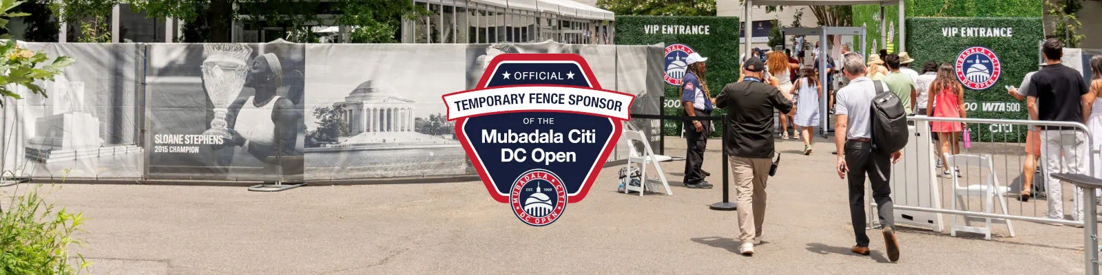 Patrocinador de la valla temporal del Mubadala DC Open