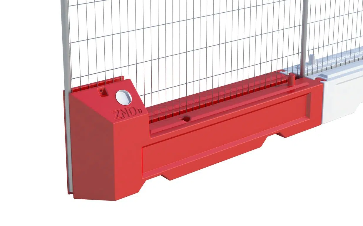 Slot block - red - temporary fence stabilization and weights